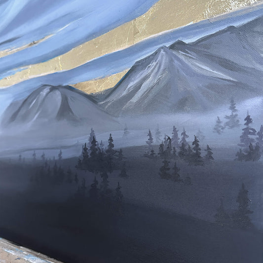 Original | Aufbruch - Leinwand mit Blattgold Ölfarben - 80 x 100 cm