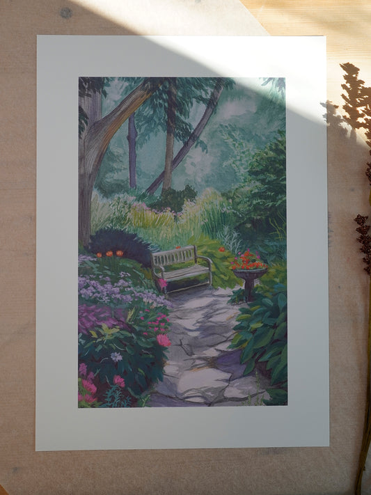 Kunstdruck - Fern der Zeit - Gartenbild