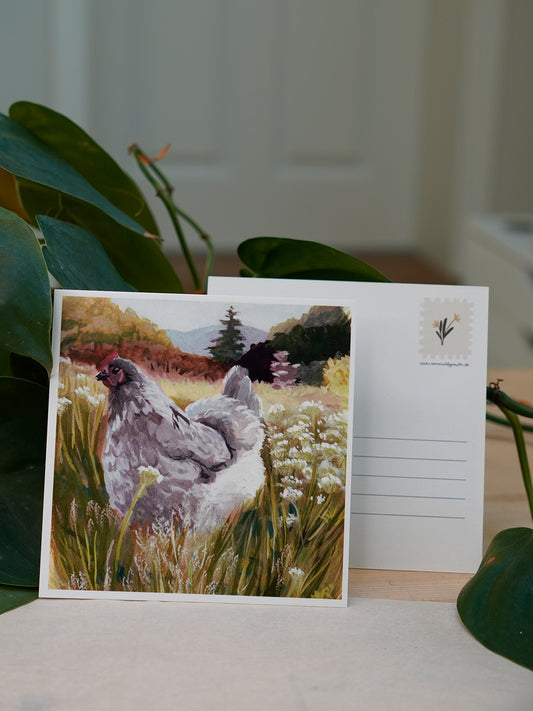 Postkarte - Landleben - Huhn - 12,1 x 12,1 cm