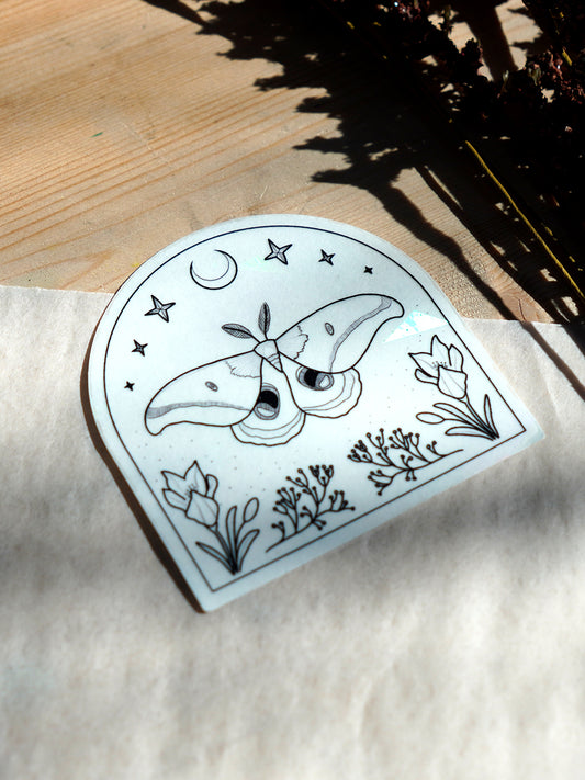 Suncatcher Fenstersticker „Motte“ – Regenbogen Fenstersticker Naturmotiv