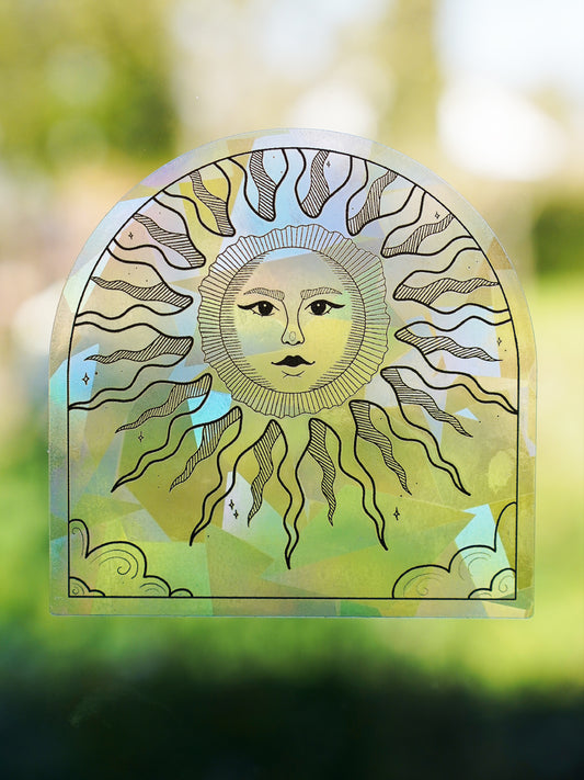 Suncatcher Fenstersticker „Sonne“ – Regenbogen Fensteraufkleber Sonne