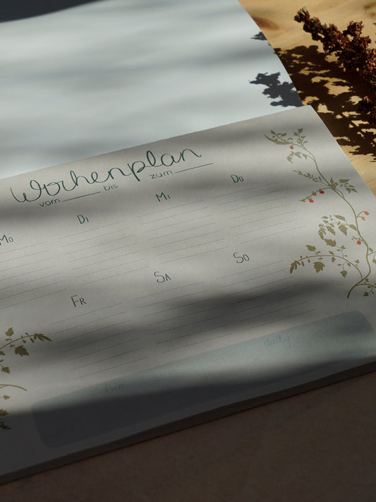 Wochenplan - Wildwuchs - Block mit 50 Blatt
