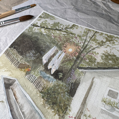 Original - Hutzel's Garden - Cottage at the golden hour