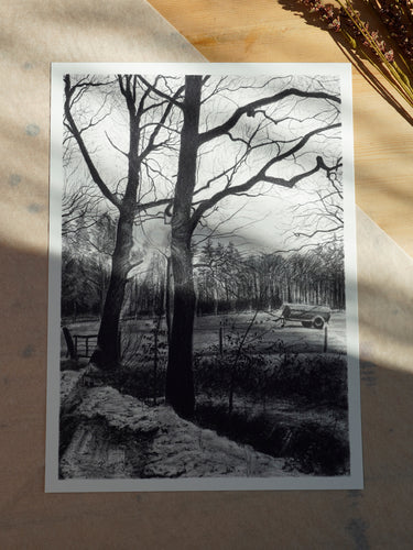 Kunstdruck - 2er Set - Am Waldrand & Der Spaziergang - 26 x 36 cm