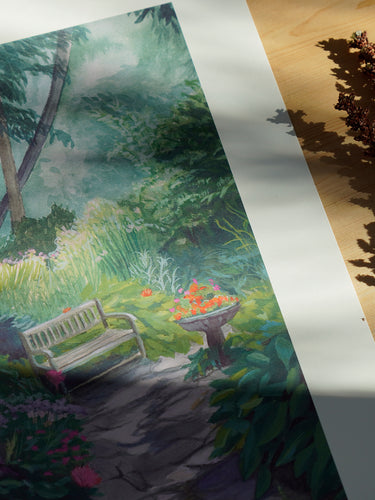 Kunstdruck - Fern der Zeit - Gartenbild