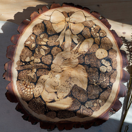Original - moss bed - wood art (approx. 50 cm Ø)