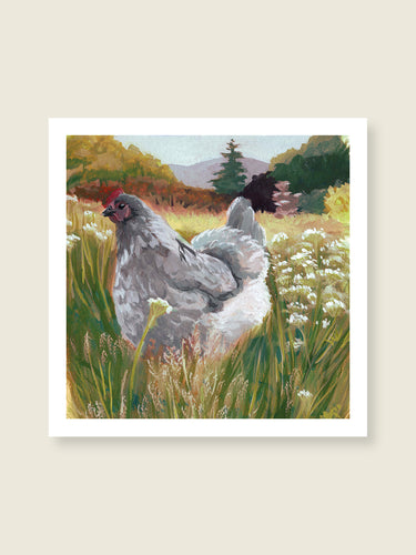 Kunstdruck - Landleben - Huhn - 21x21 cm