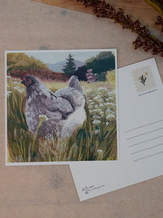 Postkarte - Landleben - Huhn - 12,1 x 12,1 cm