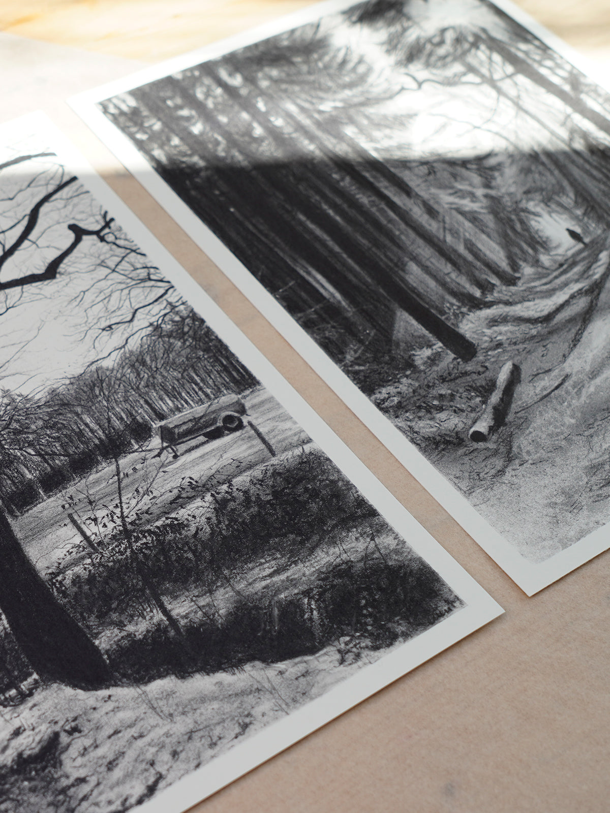 Kunstdruck - 2er Set - Am Waldrand & Der Spaziergang - 26 x 36 cm