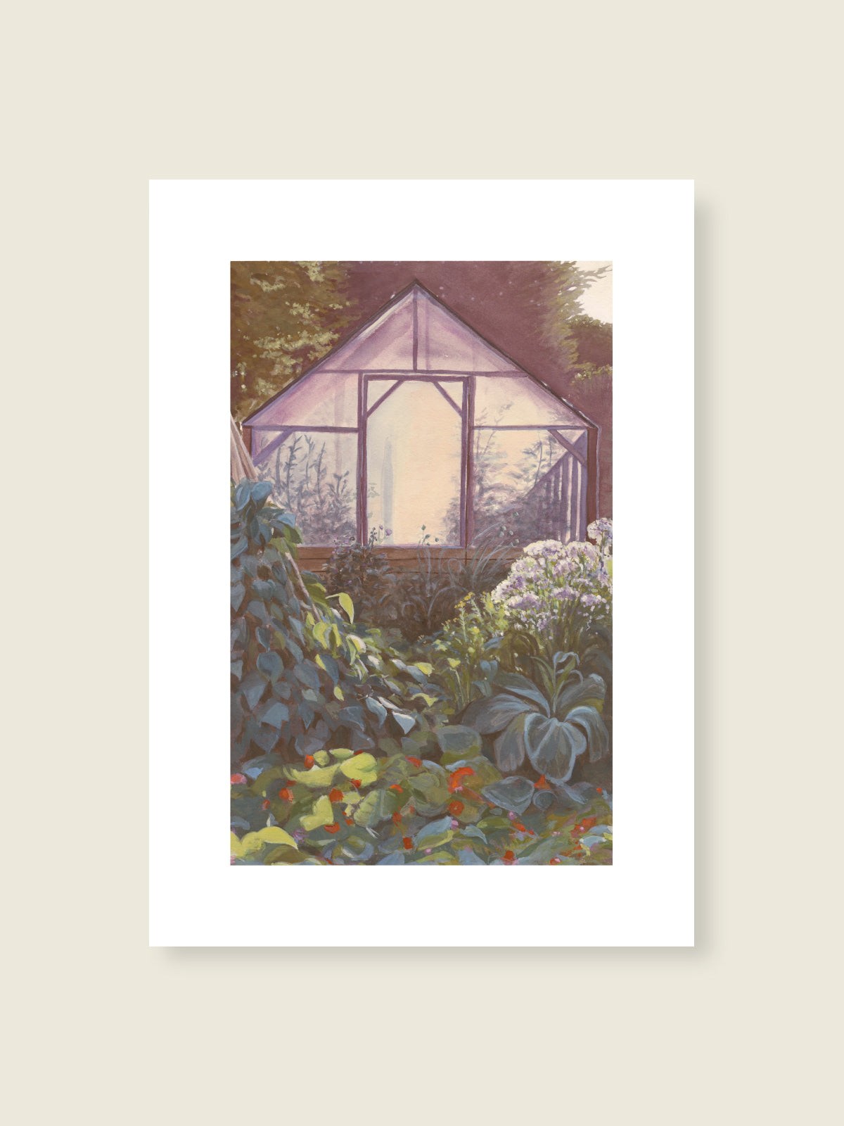 Kunstdruck - Lichtspiel am Abend - Gartenbild
