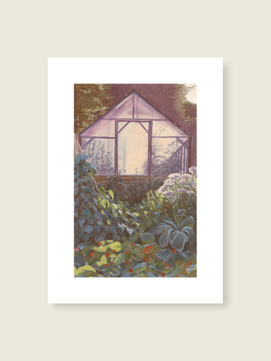 Kunstdruck - Lichtspiel am Abend - Gartenbild