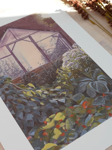 Kunstdruck - Lichtspiel am Abend - Gartenbild