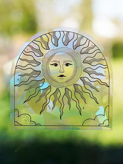 Suncatcher window sticker “Sun” - rainbow window sticker sun