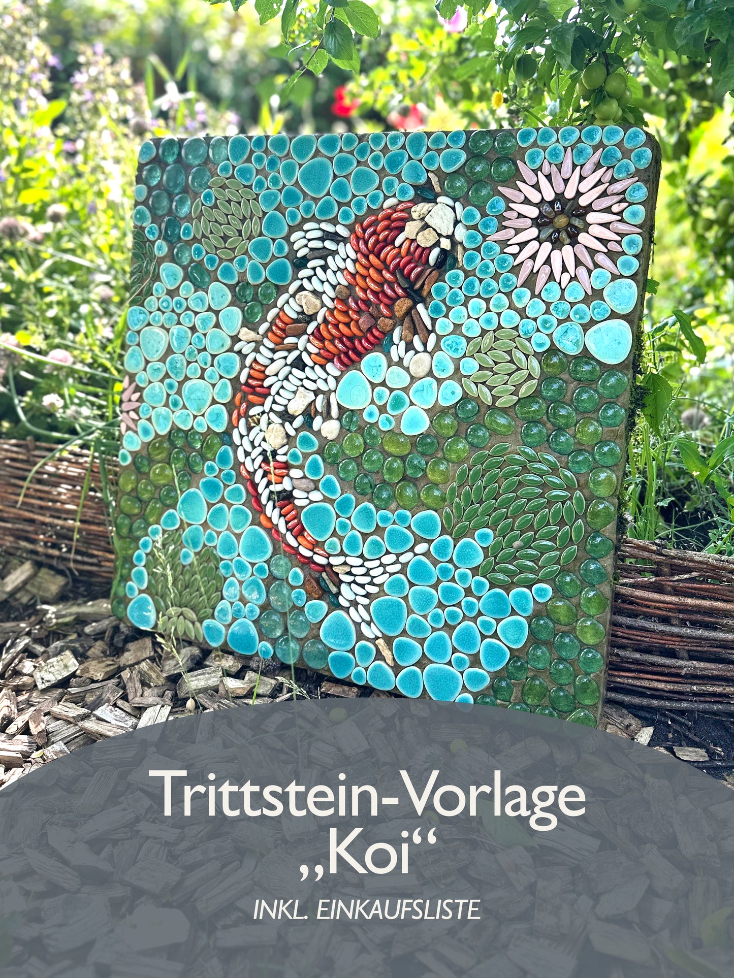 Stepping stone template “Koi” - incl. shopping list (DE & EN)