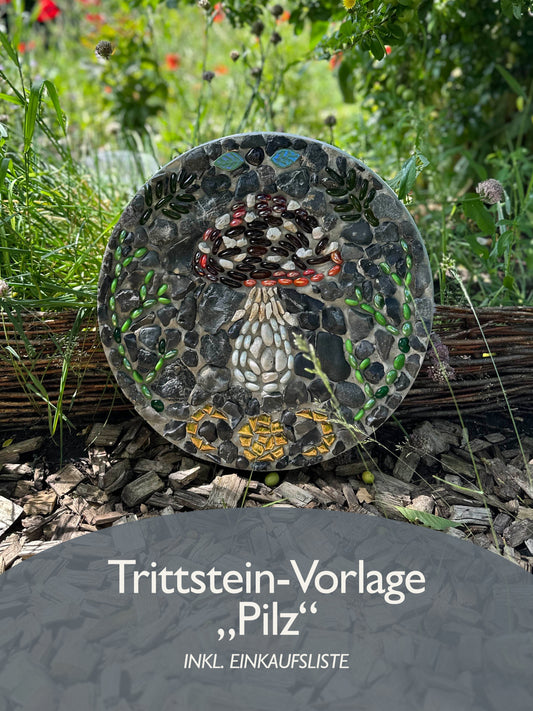 Trittstein-Vorlage „Pilz“ – inkl. Einkaufsliste (DE & EN)