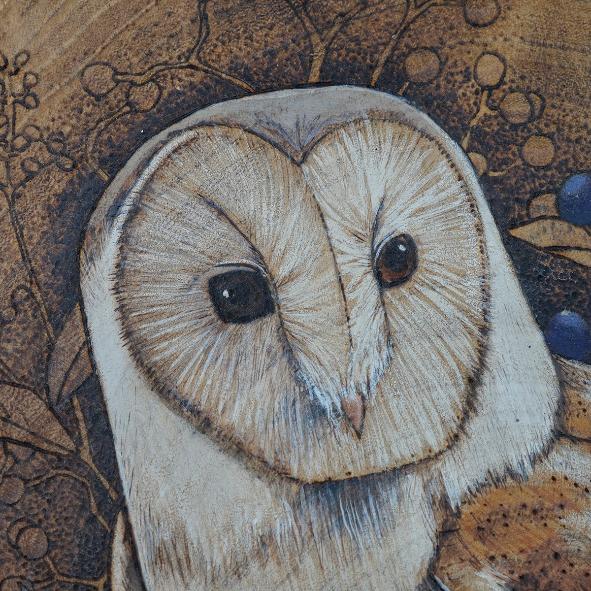 Original | Wachsam im Dickicht - Holzkunst (ca. 50 cm Ø)