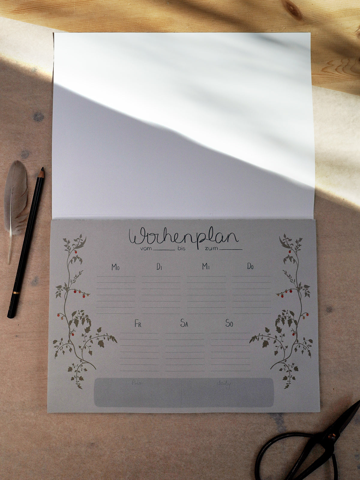 Wochenplan - Wildwuchs - Block mit 50 Blatt